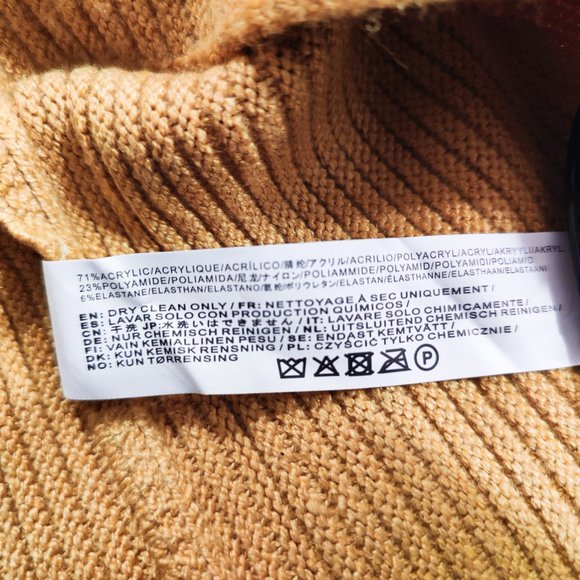 Knitted Mustard Heavy Turtleneck Sweater NWOT - Picture 3 of 5